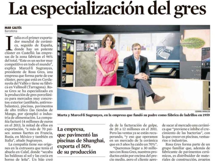 Rosa Gres citée dans le journal La Vanguardia