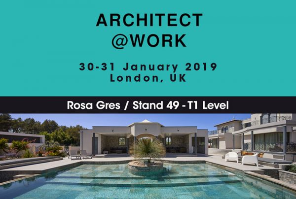 Rosa Gres vuelve a Architect @work 2019. Stand 49