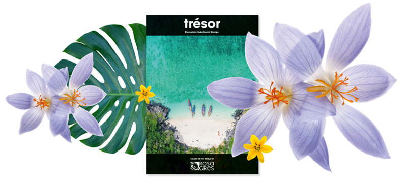 Trésor the new porcelain stoneware tiles, Rosa Gres's most exotic colors.