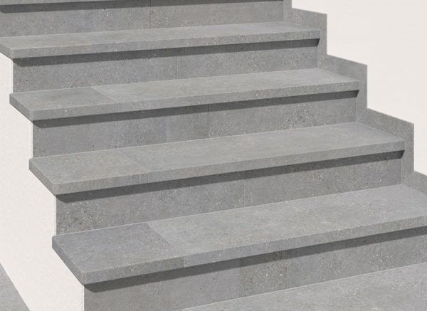 Piezas de acabado Iconic - Escaleras y zócalos en gres porcelánico Iconic Grey