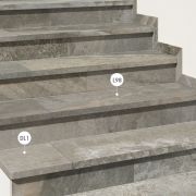 L-shaped steps in porcelain stoneware for construction stairs