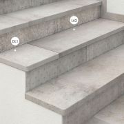 L-shaped steps in porcelain stoneware for construction stairs