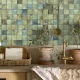 Pared baño con gres porcelánico Cuore Verde