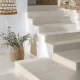 Escaleras y peldaños en porcelánico Cuore Beige